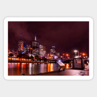 Melbourne City at Night Sticker